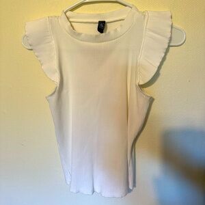 a cute white, ruffly top